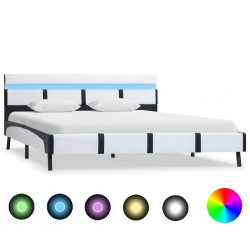 Sonata H Рамка за легло с LED, бяла, изкуствена кожа, 120x200 cм - Paturi