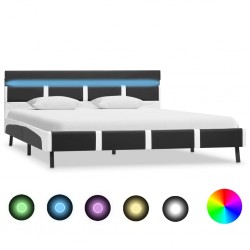 Sonata H Рамка за легло с LED, сива, изкуствена кожа, 120x200 cм - Paturi