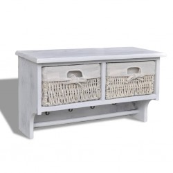 Sonata H Стенен рафт, бял, 60x23,5x33 см, дърво от пауловния - Cuiere