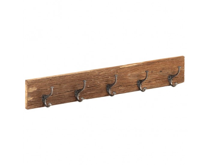 Sonata H Закачалка с 5 куки, 100x2,5x15 см, регенерирано дърво масив