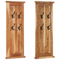 Sonata H Закачалки за дрехи, 2 бр, акациево дърво масив, 38x100 см - Cuiere