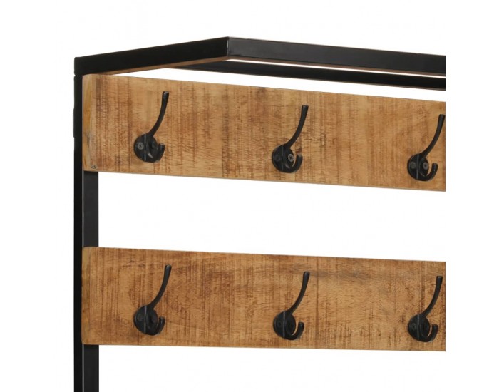 Sonata H Закачалка с рафтове за обувки 68x30x182 см мангово дърво масив