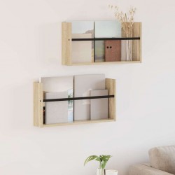 Sonata H Етажерка за списания с рафт 2 pcs Сонома дъб 60 x 12 x 30 см - Ștergătoare și suporturi pentru umbrele