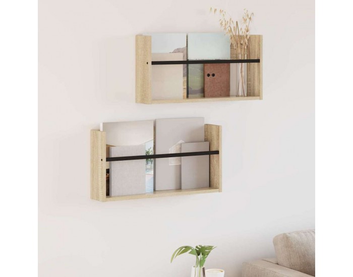 Sonata H Етажерка за списания с рафт 2 pcs Сонома дъб 60 x 12 x 30 см