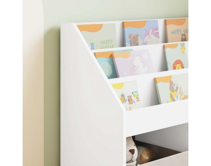 Sonata H Детска рафт за книги Бяло 72,5 x 29,5 x 69 см Инженерно дърво