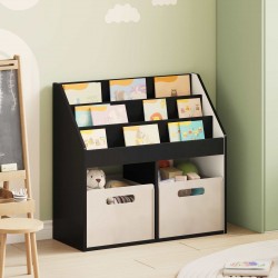 Sonata H Детска рафт за книги Черно 72,5 x 29,5 x 69 см Инженерно дърво - Hol