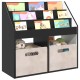 Sonata H Детска рафт за книги Черно 72,5 x 29,5 x 69 см Инженерно дърво