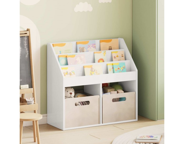 Sonata H Детска рафт за книги Лъскаво бяло 72,5 x 29,5 x 69 см