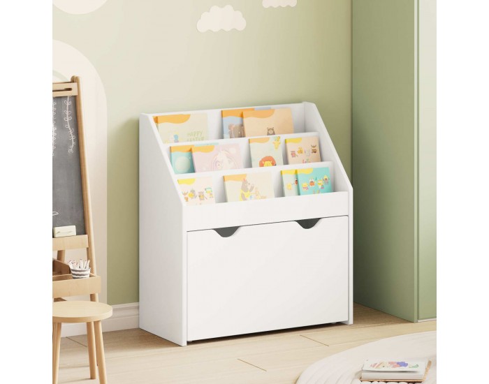 Sonata H Детска рафт за книги Бяло 60 x 29,5 x 69 см Инженерно дърво