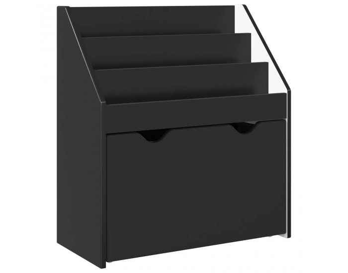 Sonata H Детска рафт за книги Черно 60 x 29,5 x 69 см Инженерно дърво