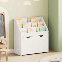 Sonata H Детска рафт за книги с чекмедже Лъскаво бяло 60 x 29,5 x 69 см - Hol