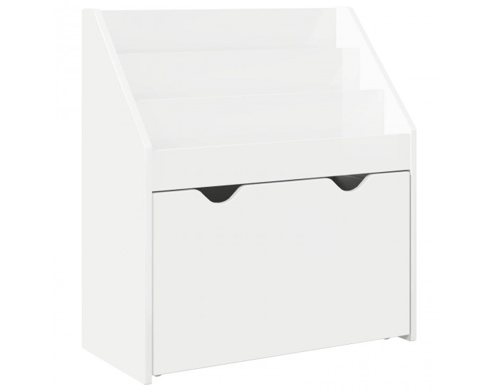 Sonata H Детска рафт за книги с чекмедже Лъскаво бяло 60 x 29,5 x 69 см