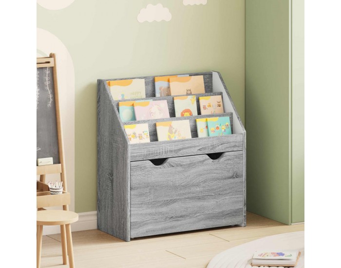 Sonata H Детска рафт за книги с чекмедже Сив Сонома 60 x 29,5 x 69 см