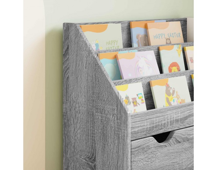 Sonata H Детска рафт за книги с чекмедже Сив Сонома 60 x 29,5 x 69 см