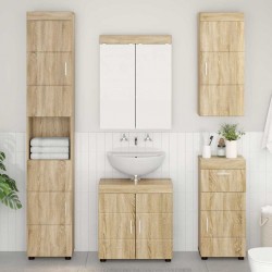 Sonata H Банен стенен шкаф с рафт TULUM Сонома дъб 37 x 24,5 x 86 см - Dulapuri de baie