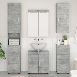Sonata H Банен стенен шкаф с рафт TULUM Циментено сиво 37 x 24,5 x 86 см - Dulapuri de baie