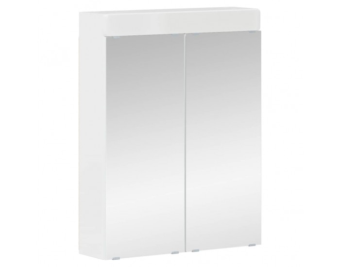 Sonata H Шкаф с огледало за баня TULUM Лъскаво бяло 60 x 16,5 x 78 см