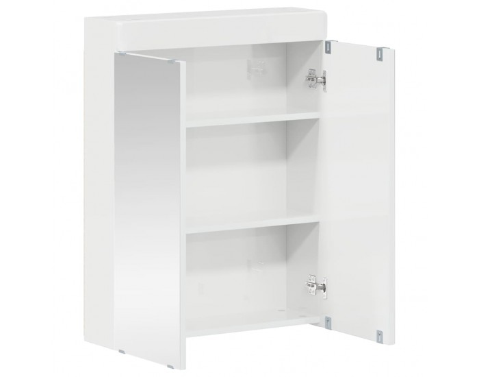 Sonata H Шкаф с огледало за баня TULUM Лъскаво бяло 60 x 16,5 x 78 см