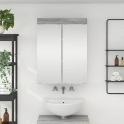 Sonata H Шкаф с огледало за баня TULUM Сив Сонома 60 x 16,5 x 78 см - Dulapuri de baie