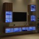 Sonata H ТВ стенни единици с LED 5 pcs Дъб Инженерно дърво