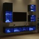 Sonata H ТВ стенни единици с LED 5 pcs Черния дъб Инженерно дърво