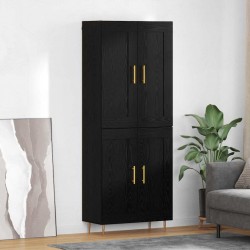 Sonata Bufet Stejar Negru 69,5 x 34 x 180 cm Lemn prelucrat