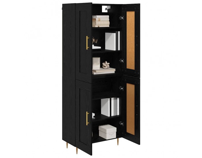 Sonata Bufet Stejar Negru 69,5 x 34 x 180 cm Lemn prelucrat