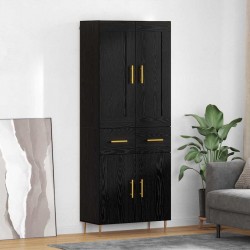 Sonata H Висок шкаф Черния дъб 69,5 x 34 x 180 см Инженерно дърво - Corpuri, vitrine, biblioteci modulare