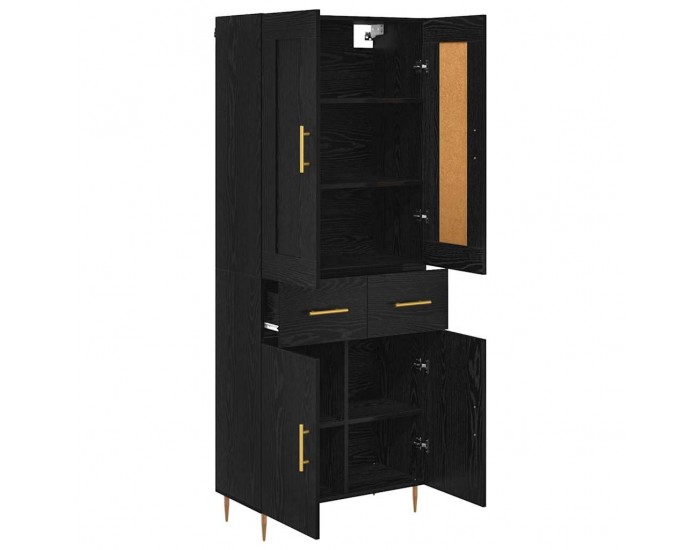 Sonata H Висок шкаф Черния дъб 69,5 x 34 x 180 см Инженерно дърво