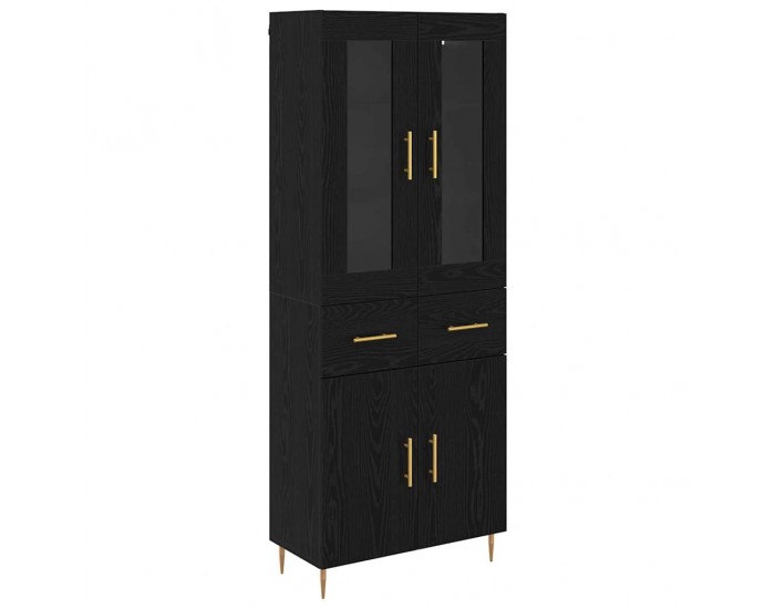 Sonata H Висок шкаф с чекмедже 2 pcs Черния дъб Инженерно дърво