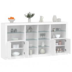 Sonata H Сайдборд с LED светлини, бял, 202x37x100 см - Corpuri, vitrine, biblioteci modulare