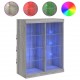 Sonata H Сайдборд с LED светлини, сив сонома, 81x37x100 см