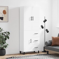 Sonata H Висок шкаф, бял, 69,5x34x180 см, инженерно дърво - Living