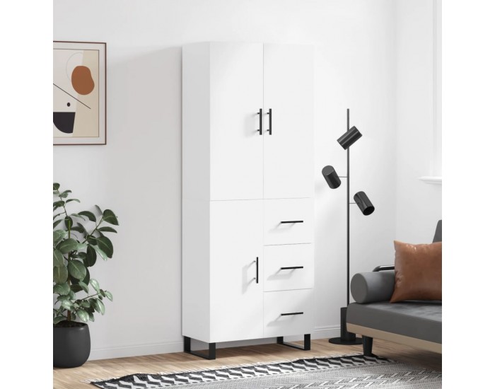 Sonata Dulap înalt, alb, 69,5x34x180 cm, lemn compozit