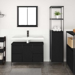 Sonata H Комплект мебели за баня с рафт 2 pcs Черен дъб 36 x 35 x 165 см - Dulapuri de baie
