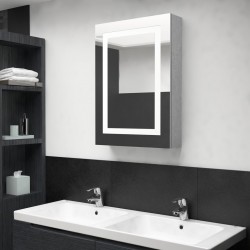 Sonata H LED шкаф с огледало за баня, бетонно сив, 50x13x70 см - Baie