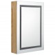 Sonata H LED шкаф с огледало за баня, цвят дъб, 50x13x70 см