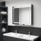Sonata H LED шкаф с огледало за баня, сияйно сиво, 80x12x68 см