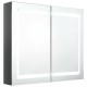 Sonata H LED шкаф с огледало за баня, сияйно сиво, 80x12x68 см