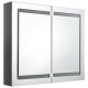 Sonata H LED шкаф с огледало за баня, сияйно сиво, 80x12x68 см