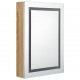 Sonata H LED шкаф с огледало за баня, бяло и цвят дъб, 50x13x70 см
