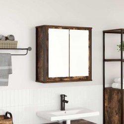 Sonata H Стенен шкаф за баня с огледало опушен дъб 60x21x60 cm - Dulapuri de baie