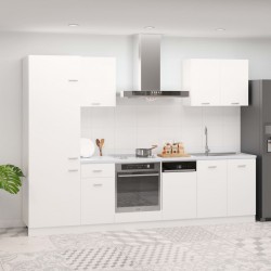 Sonata H Комплект кухненски шкафове, 7 части, Lyon, бяло инженерно дърво - Bucătării modulare