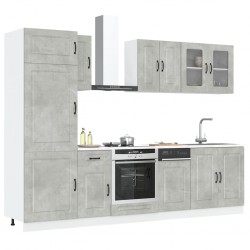 Sonata Set dulapuri de bucătărie 8 piese „Kalmar” gri beton Lemn
