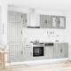 Sonata H Комплект кухненски шкафове от 8 части Lucca, бетонно сив, инженерно дърво