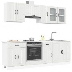Sonata H Комплект кухненски шкафове от 8 части Lucca, бяло гланцово инженерно дърво - Bucătării modulare