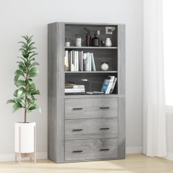Sonata H Висок шкаф, сив сонома, инженерно дърво - Corpuri, vitrine, biblioteci modulare