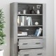 Sonata H Висок шкаф, сив сонома, инженерно дърво
