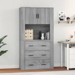 Sonata H Висок шкаф, сив сонома, инженерно дърво - Corpuri, vitrine, biblioteci modulare