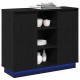 Sonata H Шкаф с рафт с врата Черния дъб 90 x 32 x 75 см Инженерно дърво